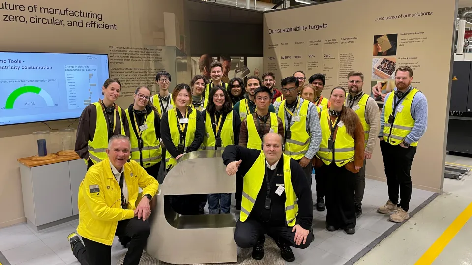 Picture of the students visiting Sandvik Coromant